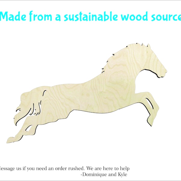 Horse Jumping -Multiple Sizes- Wood cutout Craft Supply-Sanded
