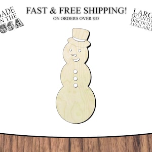 Snowman wood cutout, snow man cutout, christmas diy, christmas wood cutout, snowmen  -Multiple Sizes-Cutouts Wood Craft Supply-Sanded