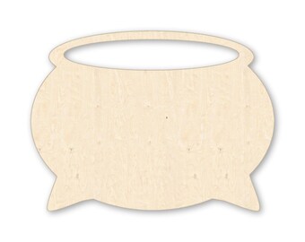 Cauldron Wood Cutout – Laser Cut Birch Pot of Gold Halloween Witch