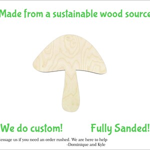 Mushroom #5 -Multiple Sizes-Cutouts Wood Craft Supply-Geschuurd aan beide zijden