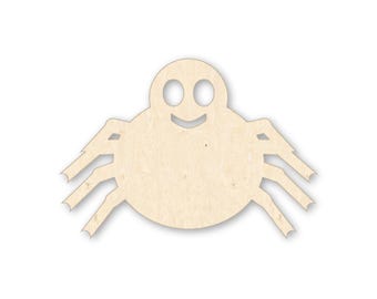 Unfinished Wood Spider Cutout, Halloween Door Hanger, Kids Craft Blank, Ready Paint DIY Decor