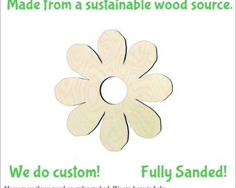 Flower -Multiple Sizes-Cutouts Wood Craft Supply-Sanded on both sides