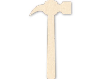 Unfinished Baltic Birch Claw Hammer Wood Cutout, Carpenter Tool Decor Blank