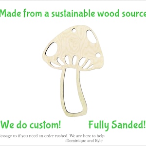 Paddestoel-meerdere maten-hout knipsel Craft Supply-geschuurd-