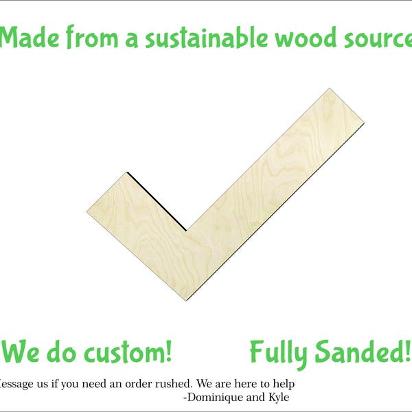 Check mark -Multiple Sizes-Cutouts Wood Craft Supply-Sanded on both sides