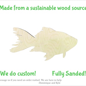 Fish #3 -Multiple Sizes-Cutouts Wood Craft Supply-Sanded on both sides