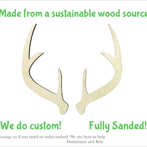 Deer Antlers -Multiple Sizes-Cutouts Wood Craft Supply-Sanded on both sides