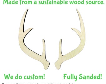 Deer Antlers -Multiple Sizes-Cutouts Wood Craft Supply-Sanded on both sides