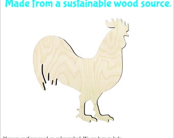 Chicken -Multiple Sizes- Wood cutout Craft Supply-Sanded -
