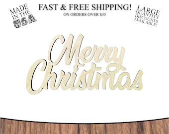 Merry Christmas word cutout, Merry Christmas cutout, Christmas diy, Christmas wood cutout, -Multiple Sizes-Cutouts Wood Craft