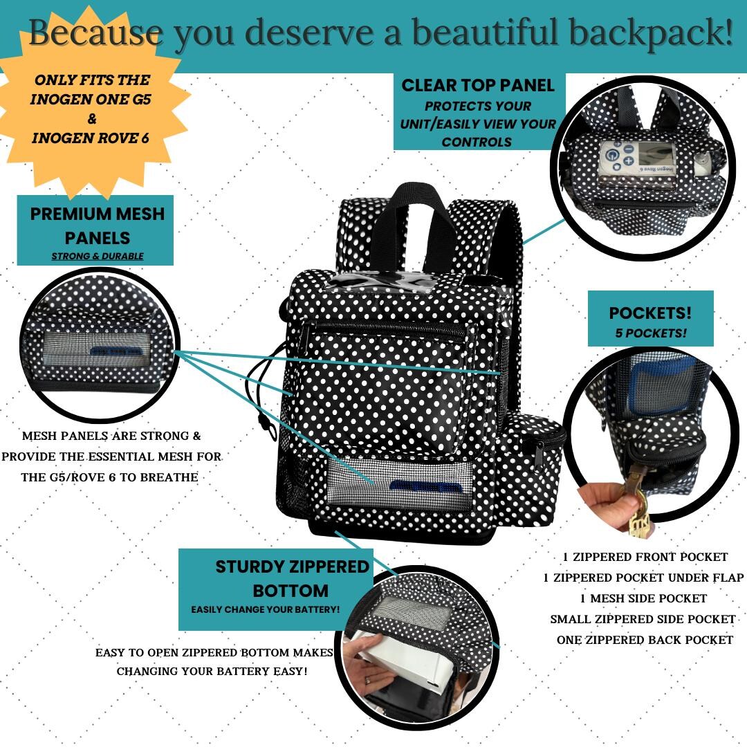 O2totes Lightweight Backpack W/pockets - Compatible With the Inogen One ...