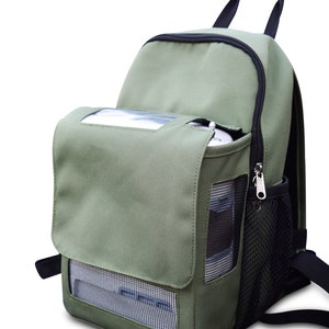 o2totes Slim Backpack w/Storage compatible with the Inogen One G5 I0-500 and Inogen Rove 6 Black & Green available Green