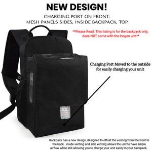 o2totes Slim Backpack w/Storage compatible with the Inogen One G5 I0-500 and Inogen Rove 6 Black & Green available image 5