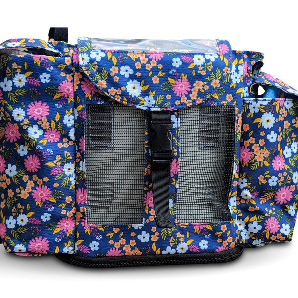 o2totes Backpack w/Pockets - Floral compatible with the Inogen One G3