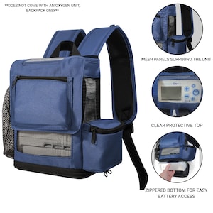 Lightweight Inogen One G5 Backpack with pockets & zippered bottom o2totes image 3