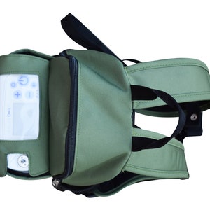 o2totes Slim Backpack w/Storage compatible with the Inogen One G5 I0-500 and Inogen Rove 6 Black & Green available image 4