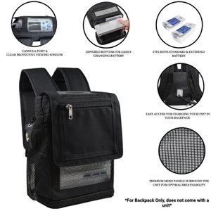 Mochila ligera ultraligera Inogen One G5 con bolsillos Negro imagen 6