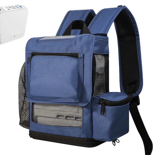 Lightweight Inogen One G5 Backpack with pockets & zippered bottom o2totes