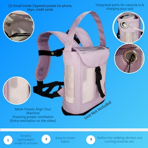 o2totes backpack fit for Inogen One G3 fits single & double battery, padded backpack straps image 6