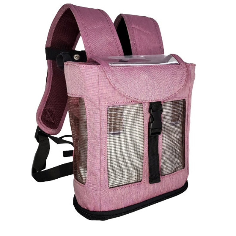 o2totes backpack fit for Inogen One G3 fits single & double battery, padded backpack straps Pink