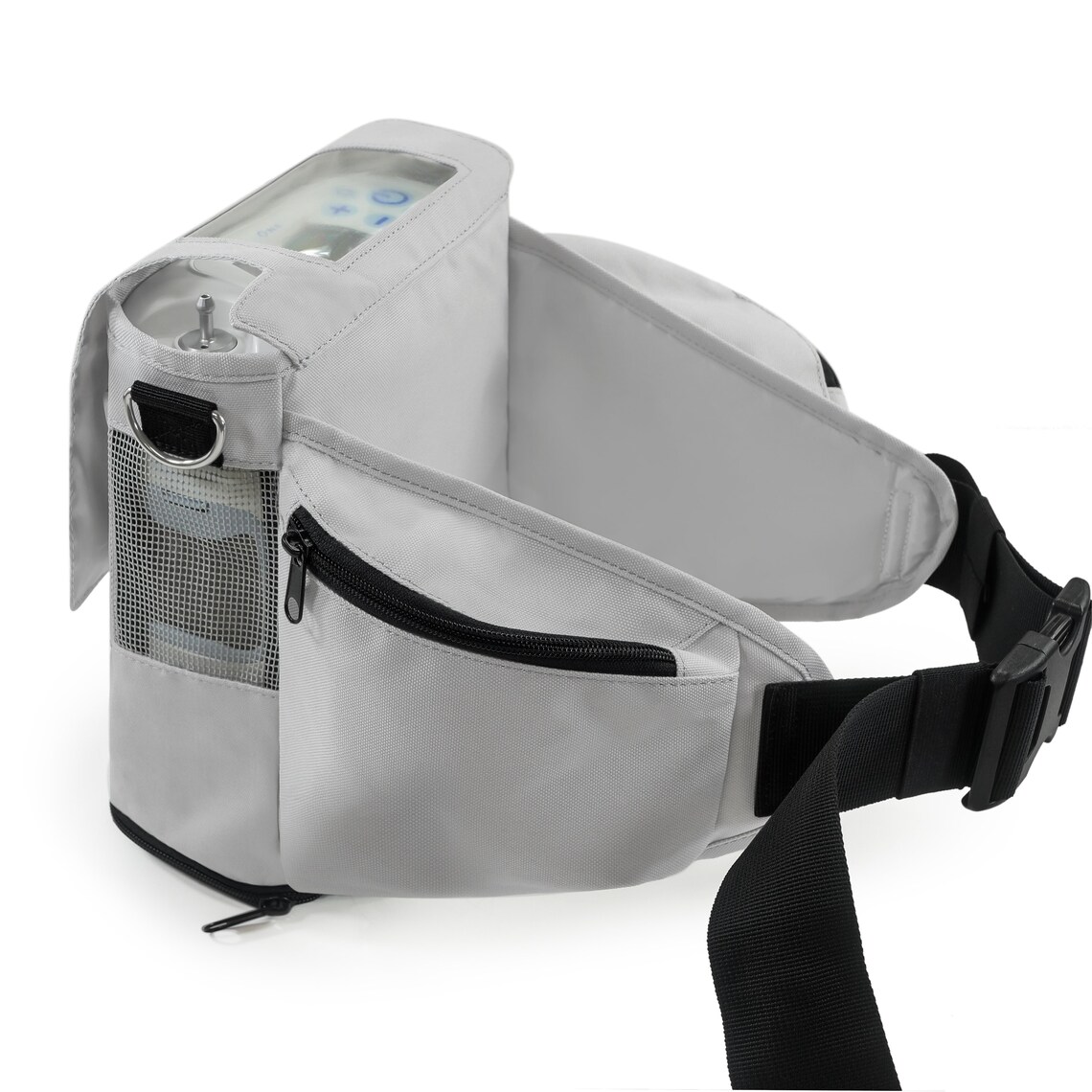 Marsupio Per Inogen One G5 (IO-500) E OxyGo Next (1400-3000) – Grigio, Leggero, Mani Libere