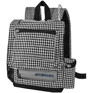 Inogen One G5 lightweight backpack in Houndstooth fabric by o2totes, room for Accessories, fits both single & double battery,zippered bottom image 1