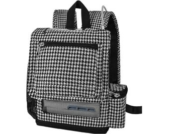 Inogen One G5 lightweight backpack in Houndstooth fabric by o2totes, room for Accessories, fits both single & double battery,zippered bottom