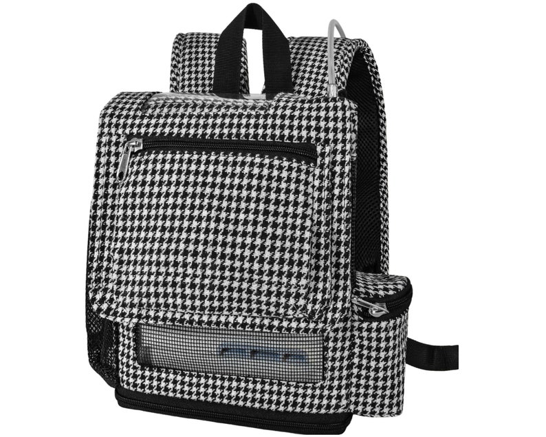 Inogen One G5 lightweight backpack in Houndstooth fabric by o2totes, room for Accessories, fits both single & double battery,zippered bottom image 1