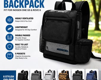 Backpack Fit For Inogen One G5 & Inogen Rove 6,  Cordura Canvas, Easy Charging