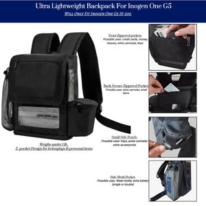 o2totes Lightweight Backpack compatible with Inogen Rove 6 various colors image 10