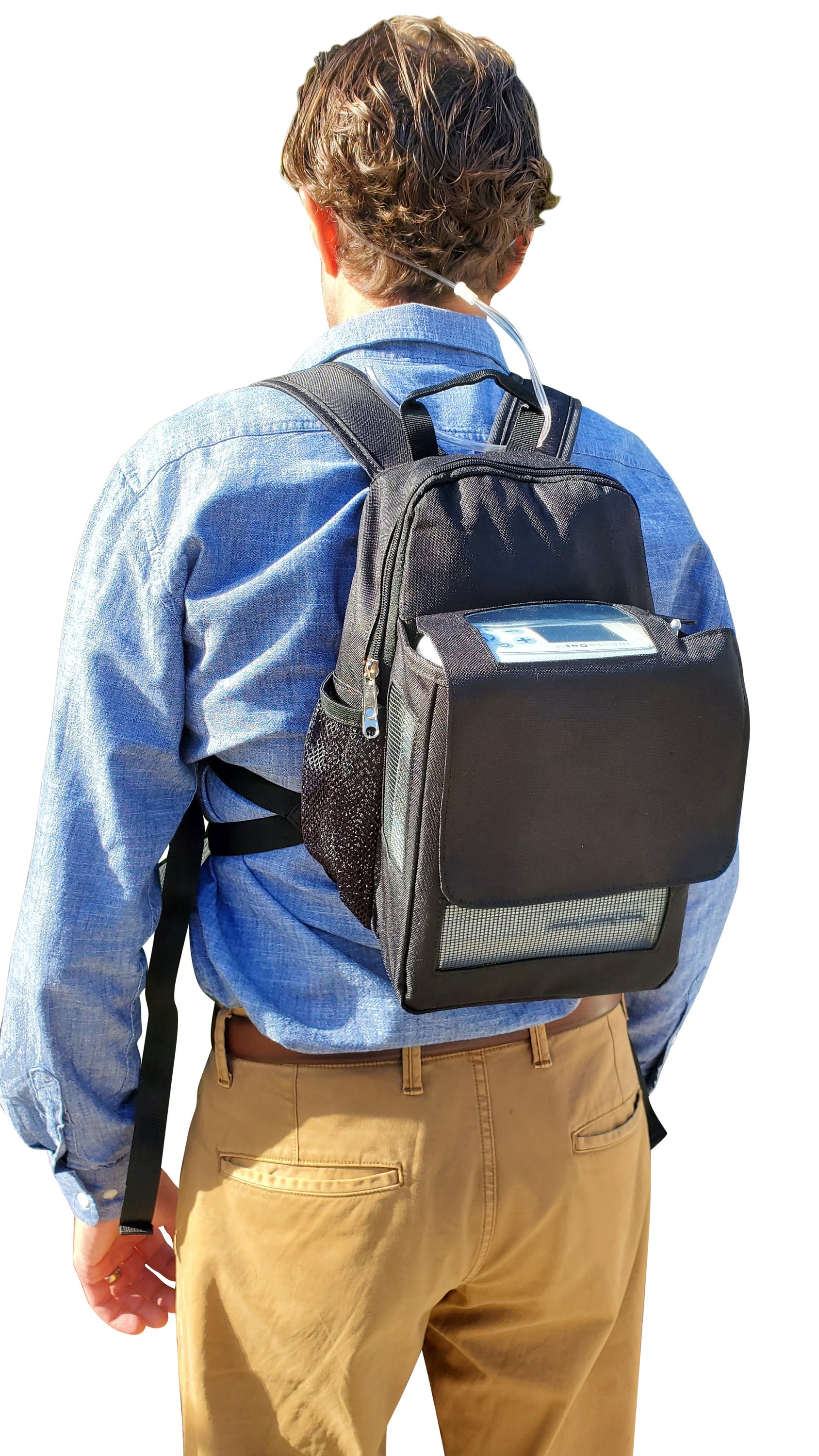 Inogen One G5/Inogen Rove 6/OxyGo Next Slim Carry Bag with storage, holds extra batteries, phone, wallet, extra Inogen accessories