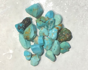 Lot of 18 beautiful natural small Royston Turquoise nuggets