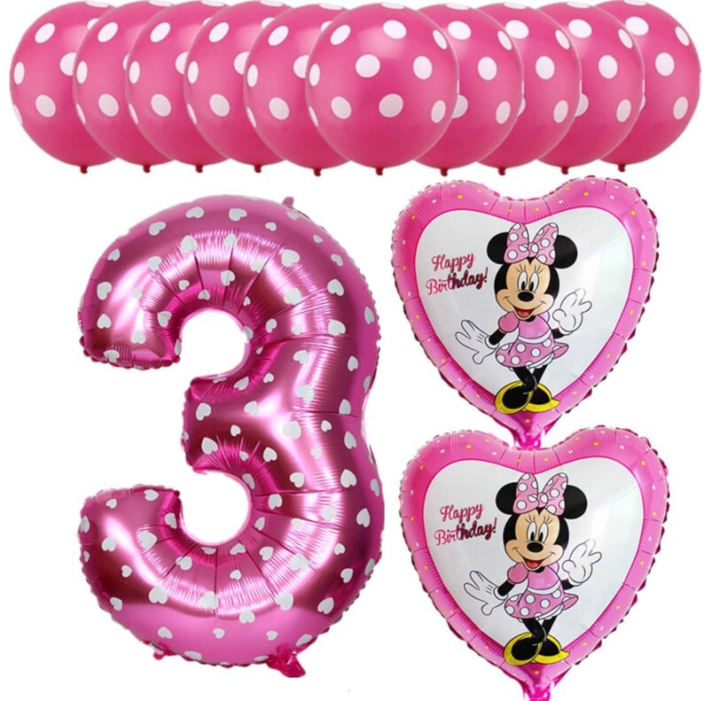 Minnie Mouse Third Birthday Balloon Set 13pcs AW36