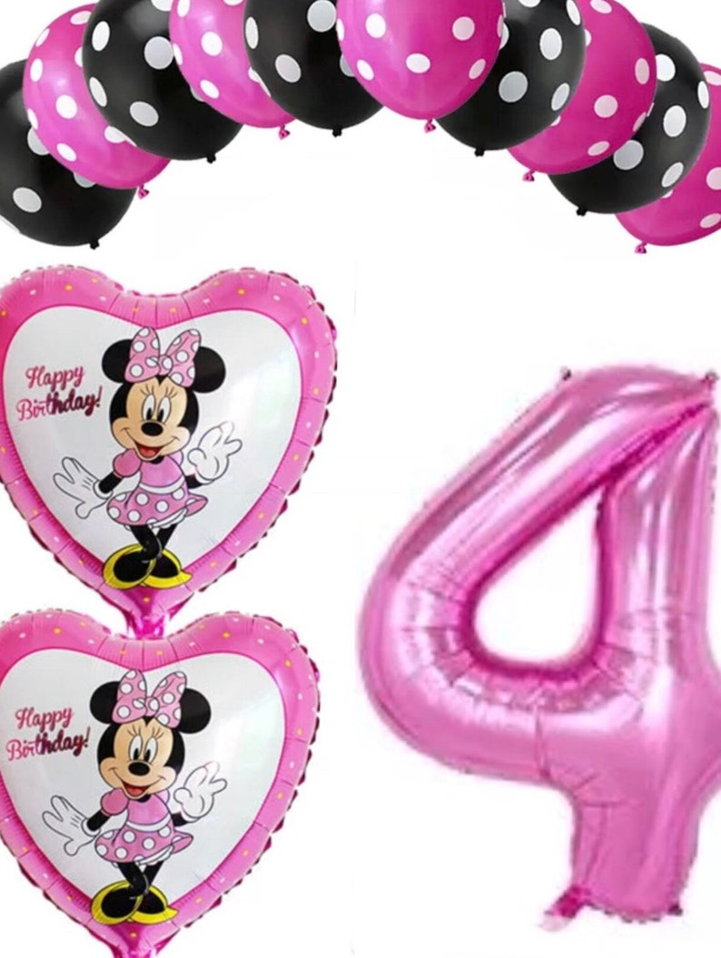 Minnie Mouse 4th Birthday Balloons 13pcs AL72