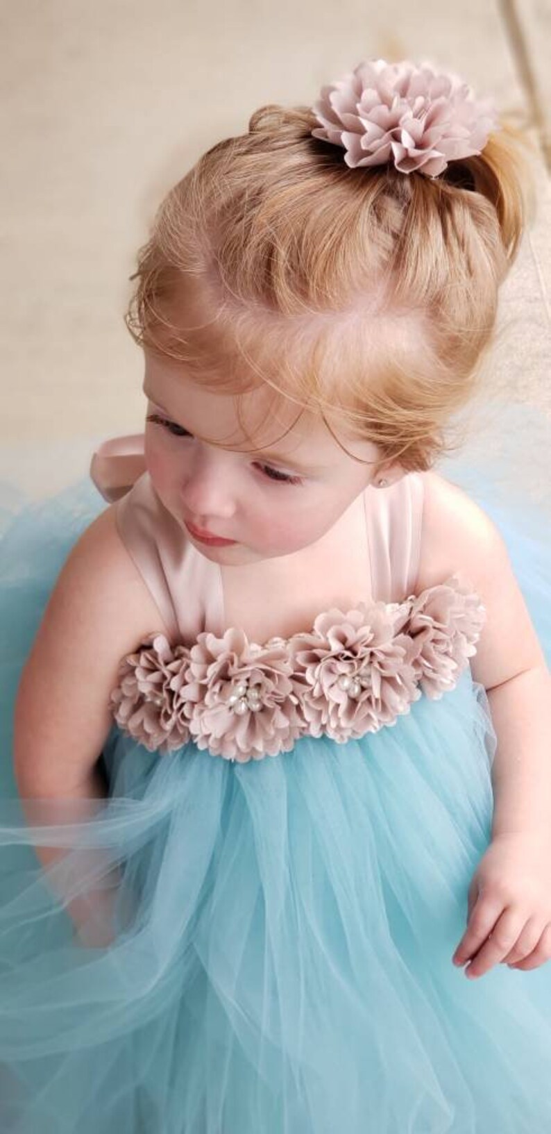 spa colored flower girl dresses