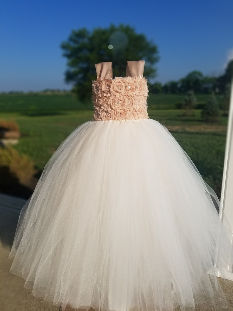 Champagne Vintage Flower Girl Dress