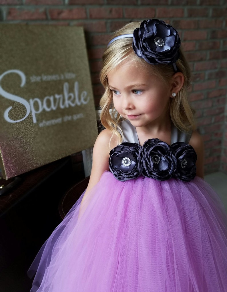 vintage mauve flower girl dress