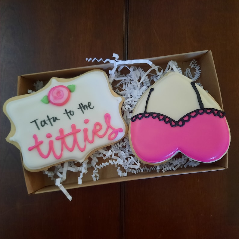 Tata to the Titties Mastectomy Breast Reduction Get Well Soon sugar cookies 画像 1