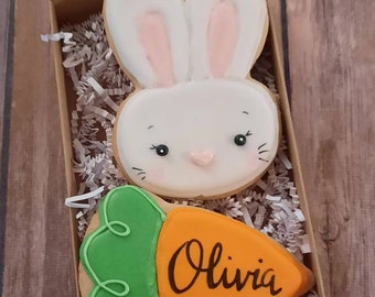 Easter Bunny and Personalized Carrot sugar cookies