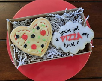 You've Got a Pizza My Heart Valentine's Day sugar cookies