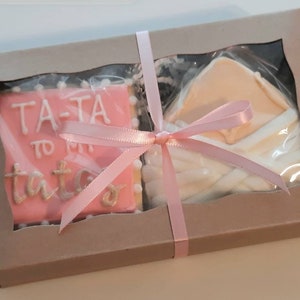 TA-TA to my Tatas Mastectomy Breast Reduction Get Well Soon sugar cookies image 2