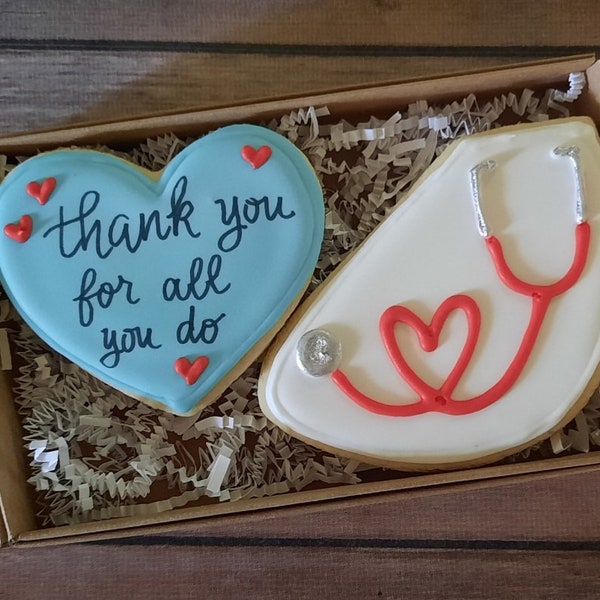 Thank you for all you do Nurse Appreciation sugar cookies