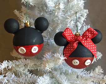 Mickey and Minnie Inspired Christmas Ornaments