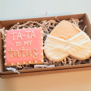 TA-TA to my Tatas Mastectomy Breast Reduction Get Well Soon sugar cookies