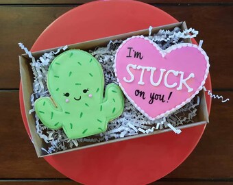 I'm Stuck On You Valentine's Day sugar cookies