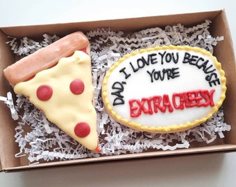 Dad, I Love You Because You're Extra Cheesy Father's Day sugar cookies