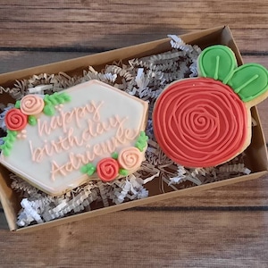 Floral Flower Personalized Birthday sugar cookies