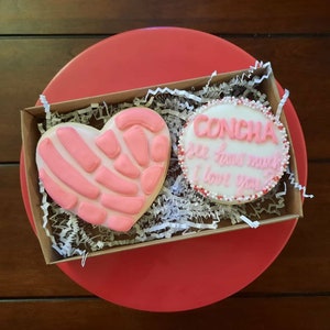 Concha See How Much I Love You Valentine's Day sugar cookies