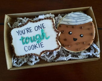 You're One Tough Cookie Get Well sugar cookies