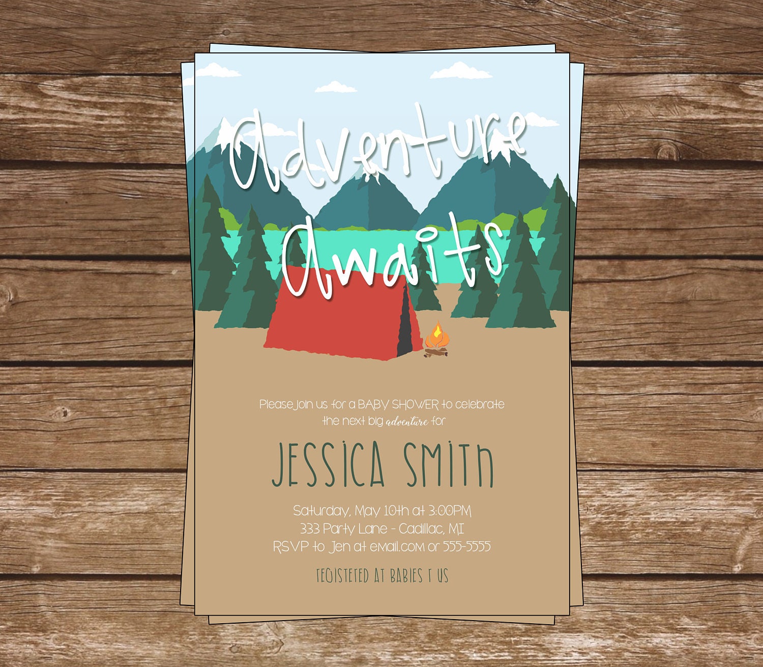 Adventure Awaits Baby Shower InvitationMountainsMountain Etsy